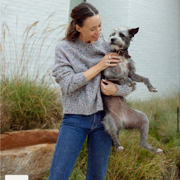 Jenni Kayne Cropped Cocoon Crewneck in Multi Marl - Picture 3 of 14